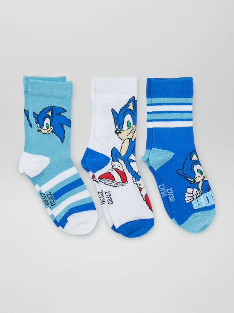 Pack de calcetines 'Sonic' - 3 pares - AZUL